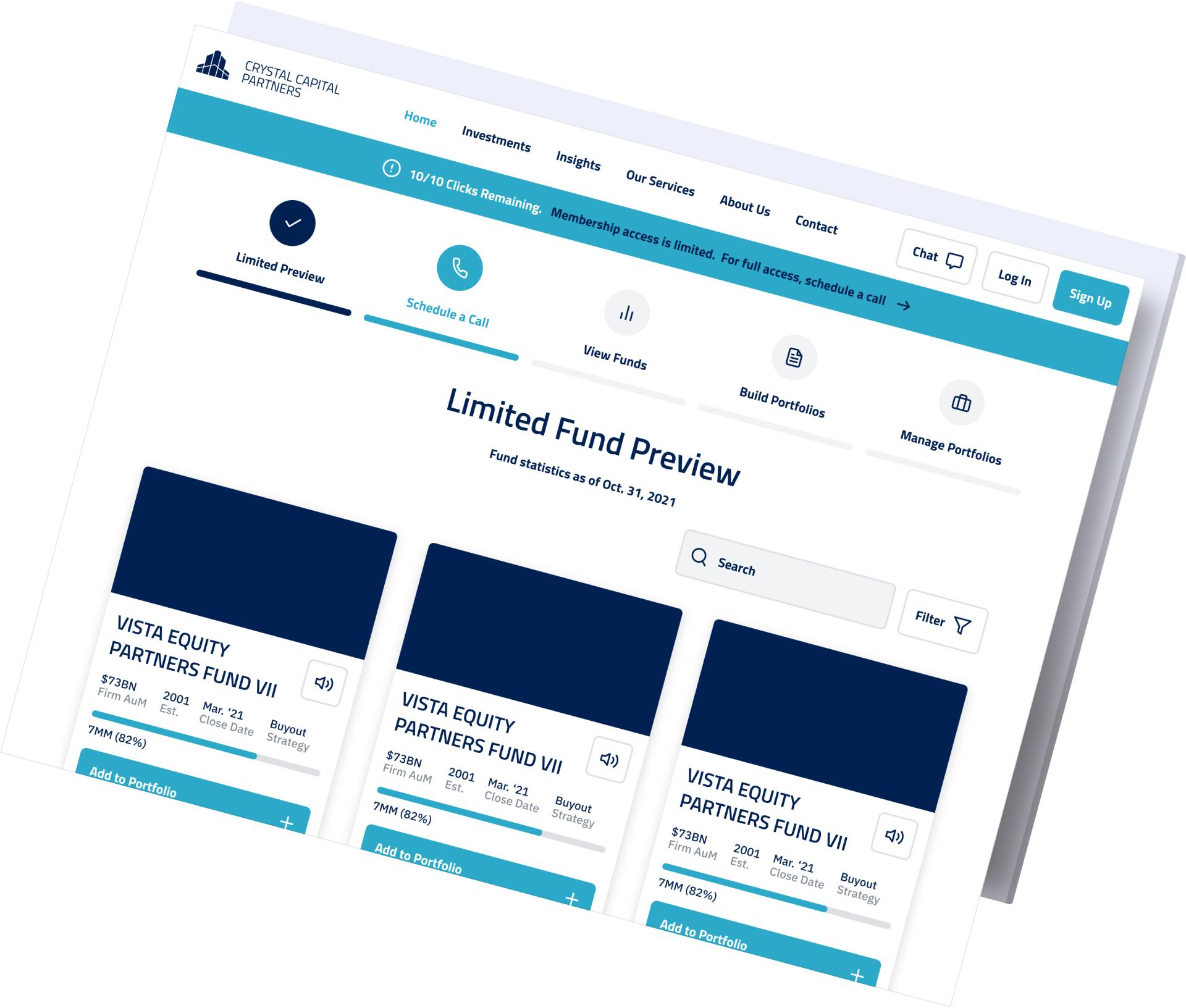 Crystal Capital App Screen